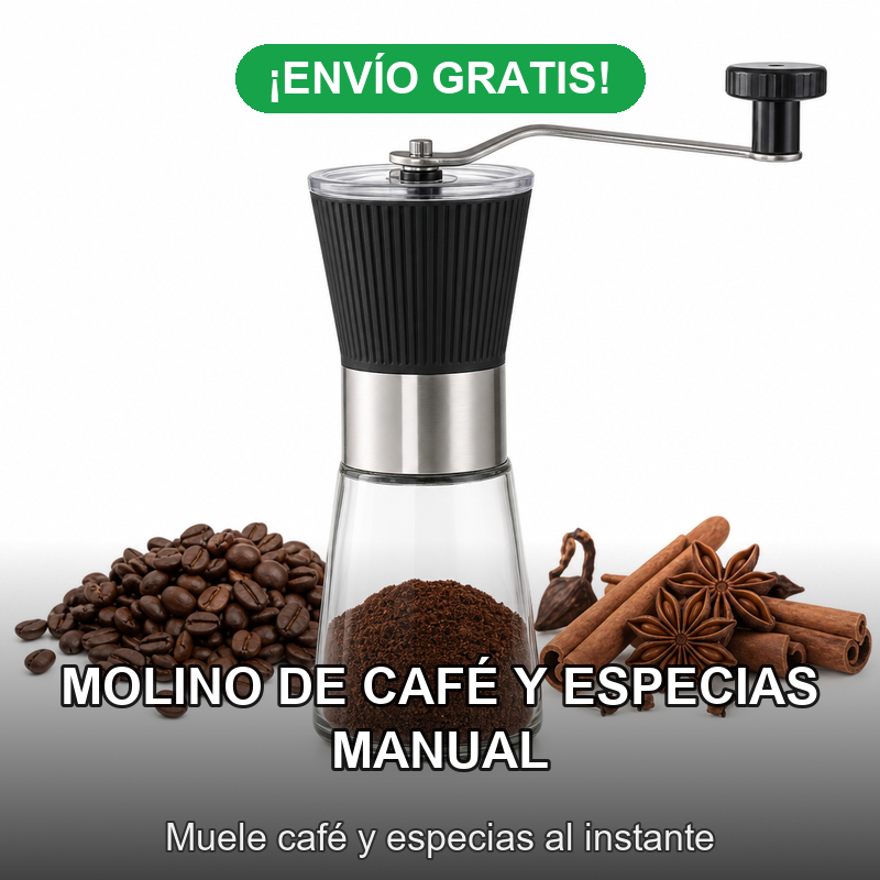 molino de café manual en vidrio